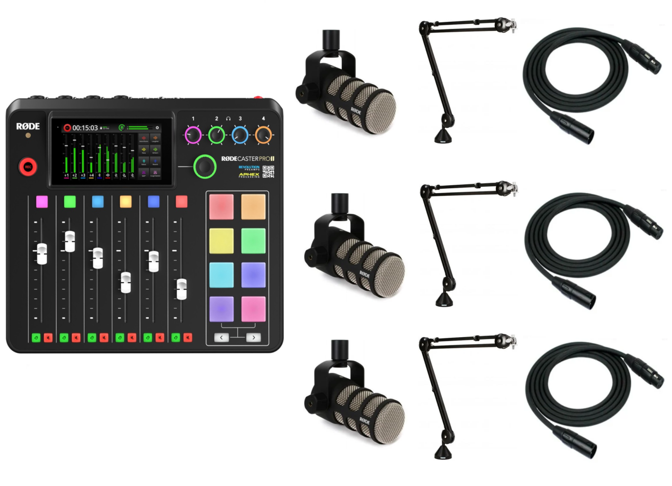 Rodecaster PRO II Podcasting Bundle x3